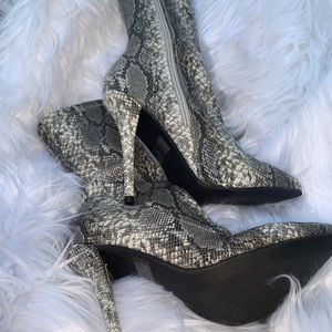Snake skin booties